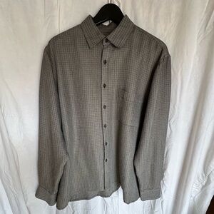 Men's Gray Patterned Long-Sleeve Dress Shirt